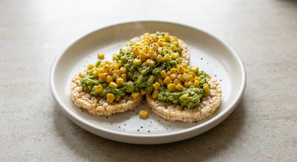 Corn & Avocado Rice Cakes
