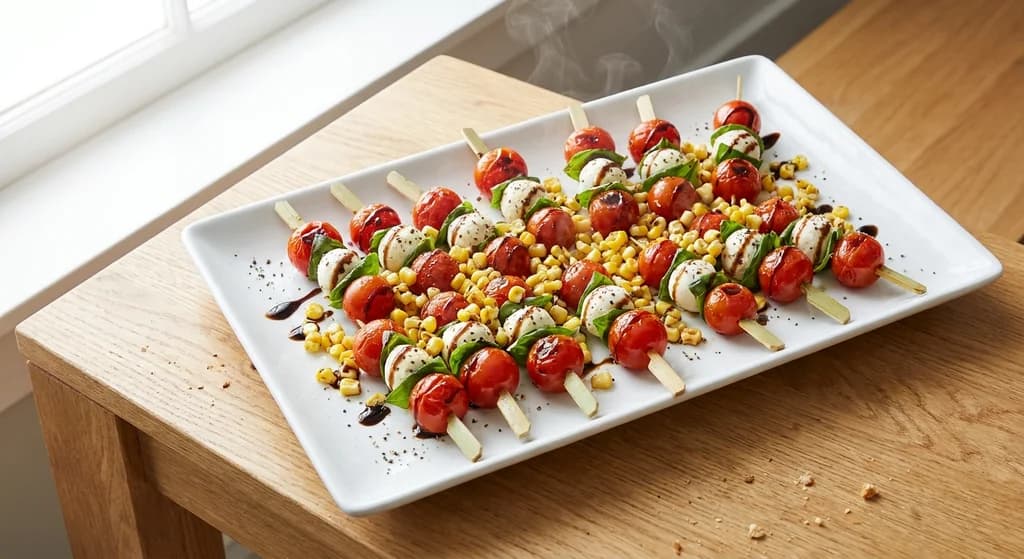 Corn Caprese Skewers