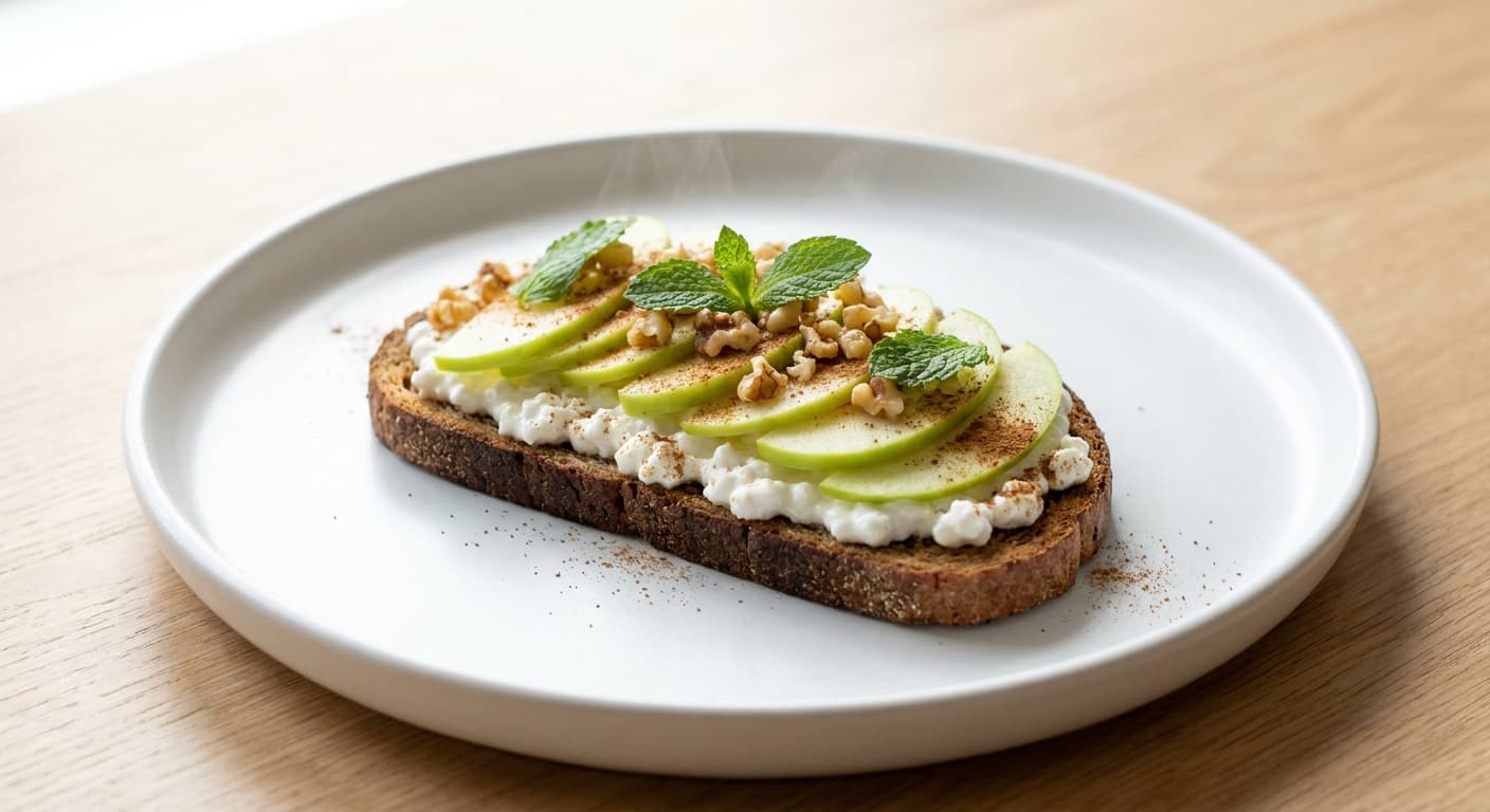 Cottage Cheese & Apple Rye Toast