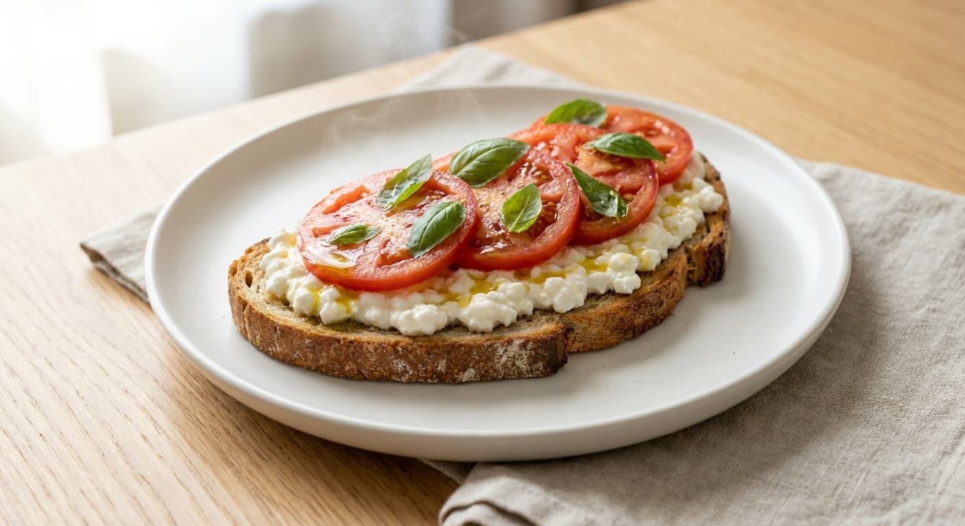 Cottage Cheese Caprese Toast