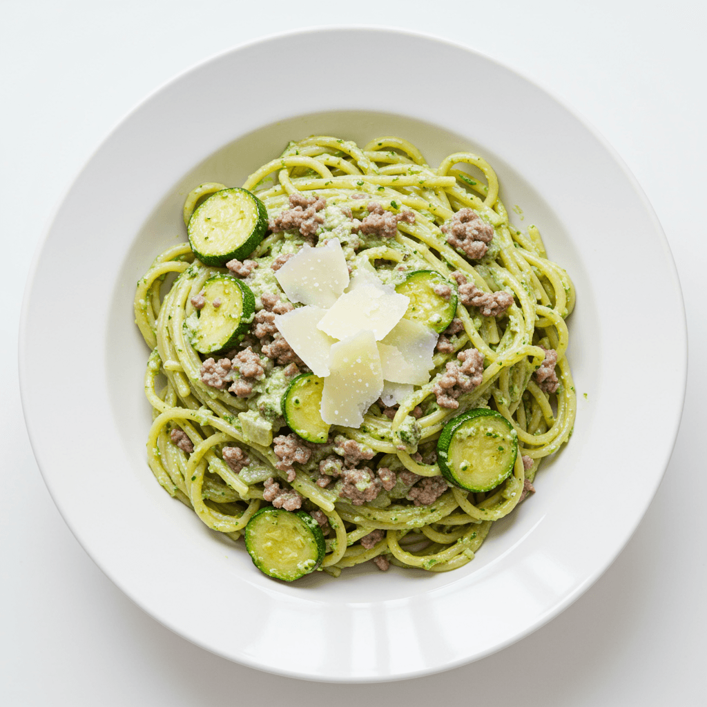 Creamy Beef & Pesto Pasta