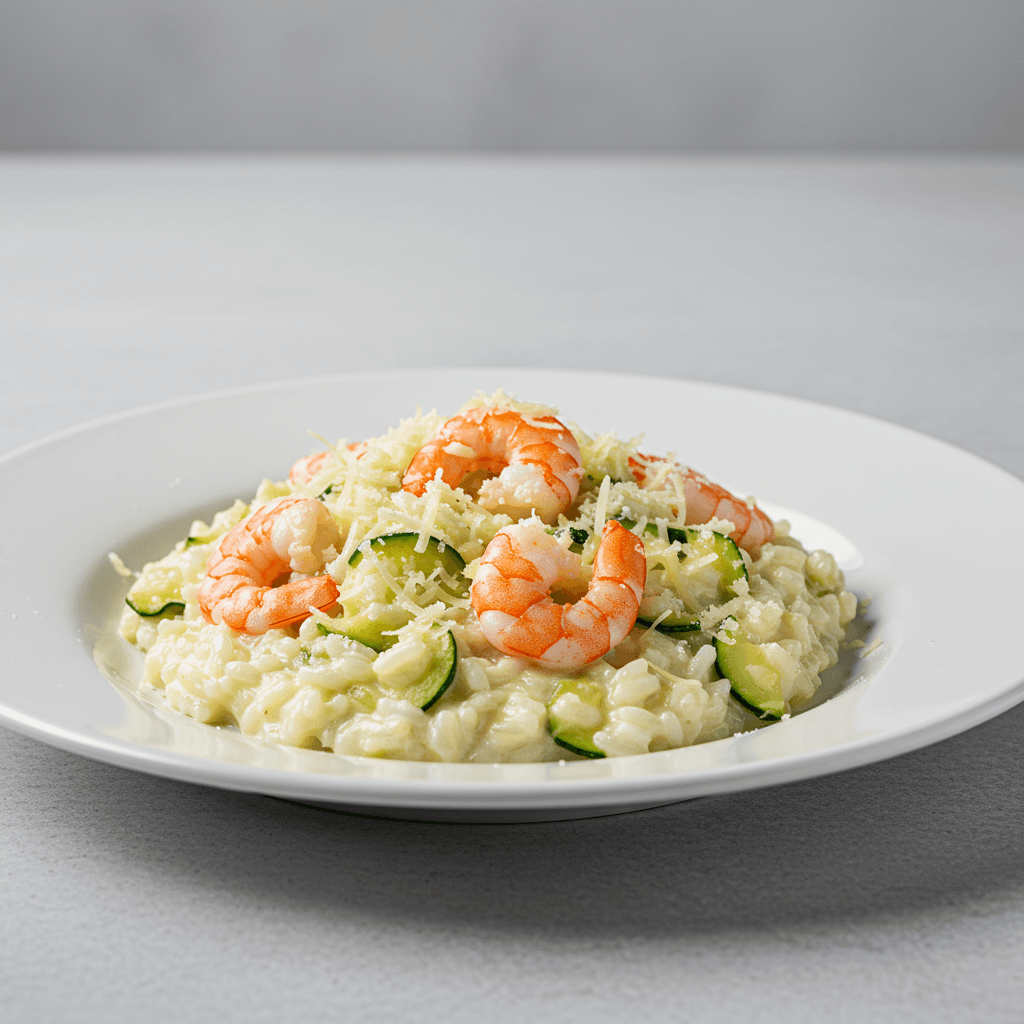 Creamy Garlic Prawn & Zucchini Risotto