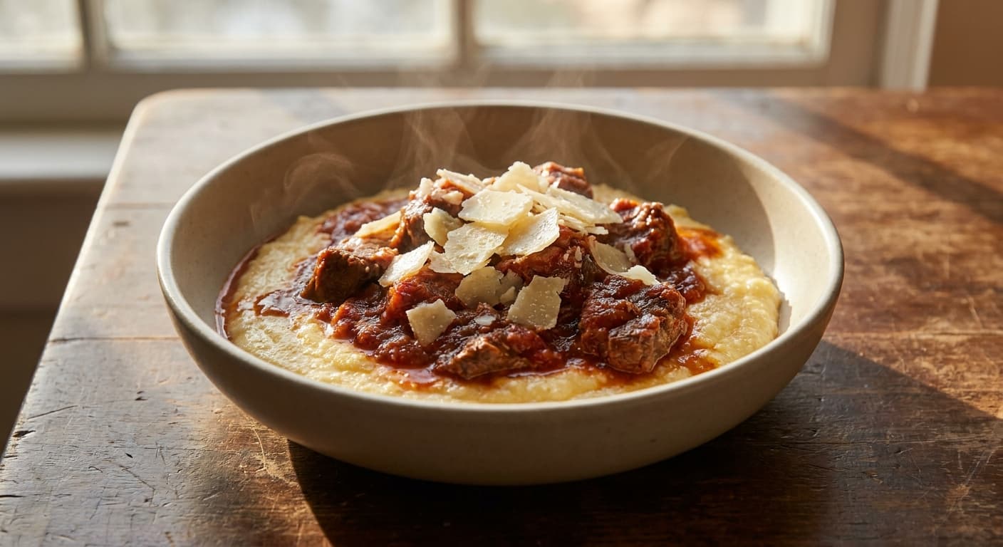 Creamy Polenta with Beef Ragù