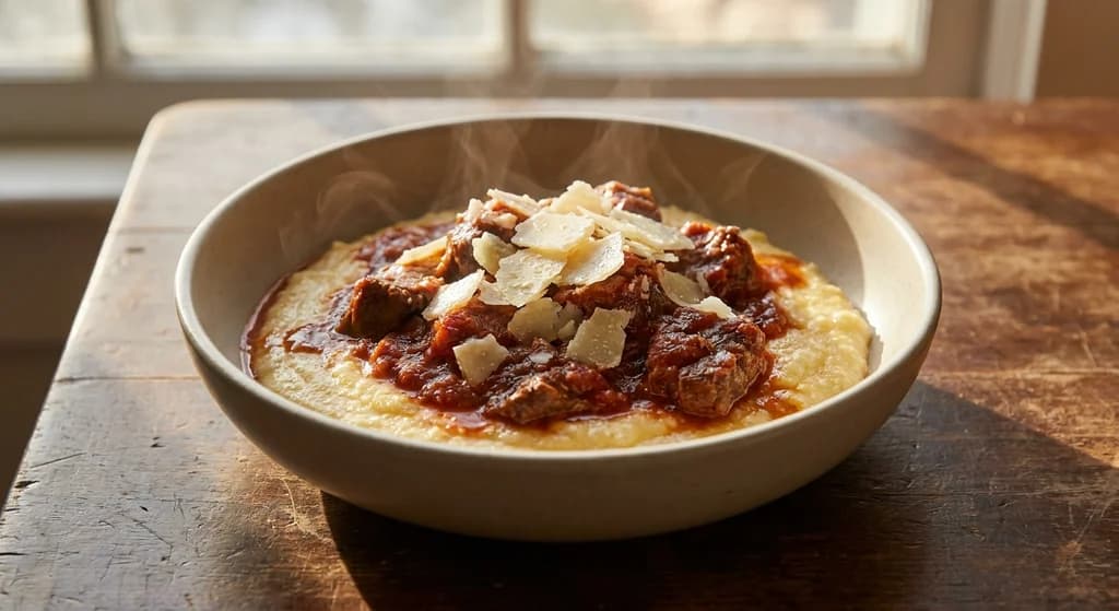 Creamy Polenta with Beef Ragù