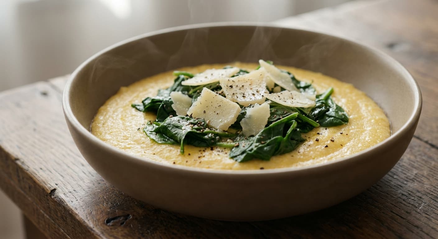 Creamy Polenta with Spinach