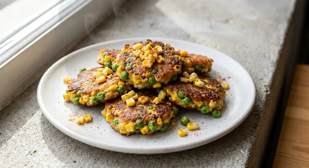 Crispy Pea & Corn Fritters