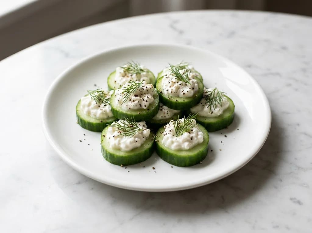 Cucumber Bites with Cottage Cheese and Dill