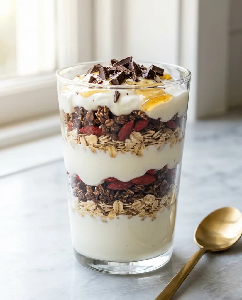 Dark Chocolate Greek Yoghurt Parfait