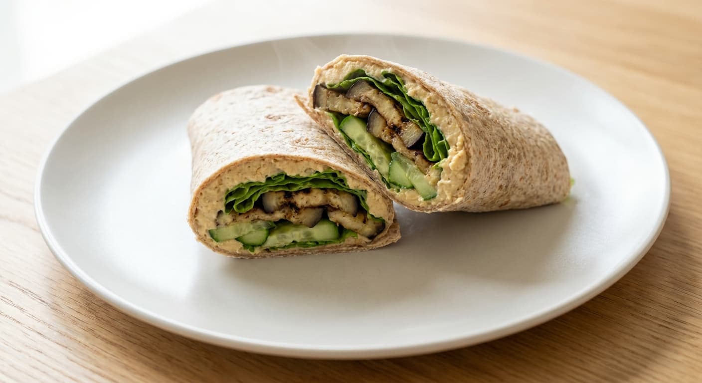 Eggplant and Hummus Wrap