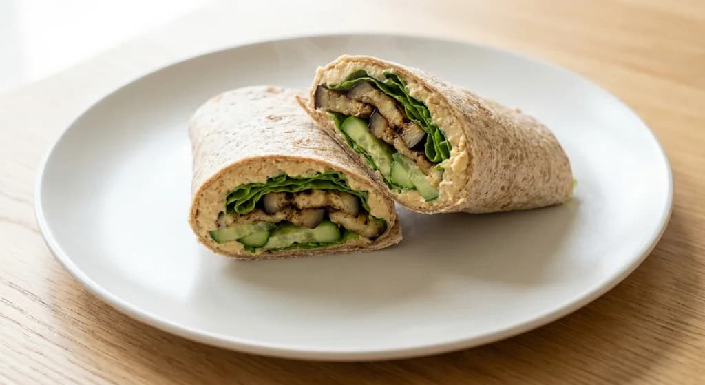 Eggplant and Hummus Wrap