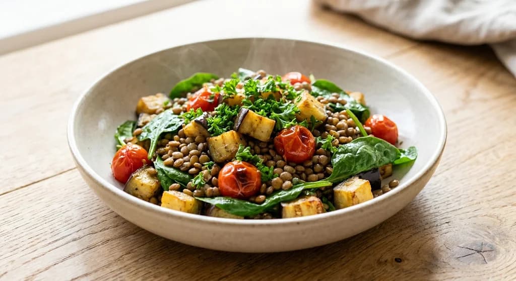 Eggplant & Lentil Warm Salad