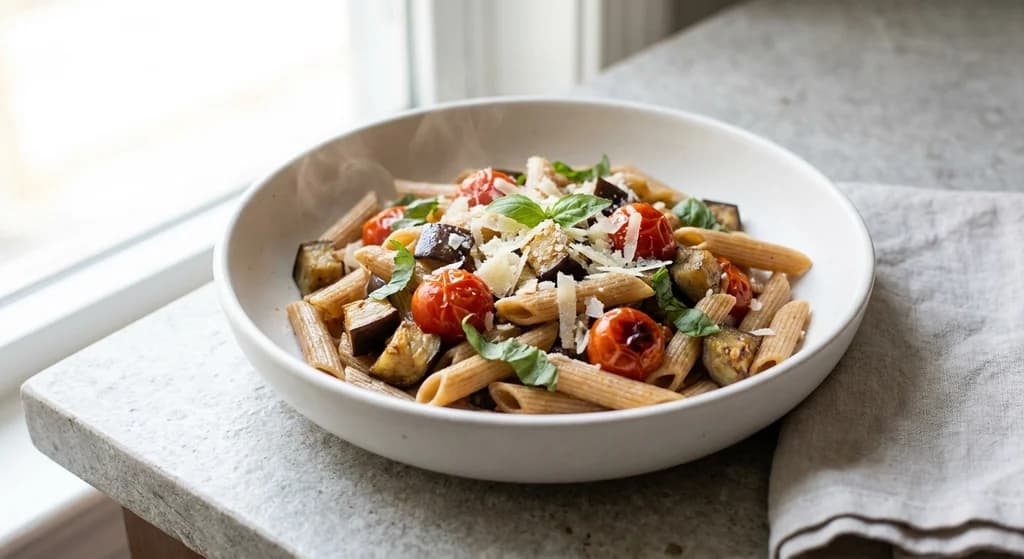 Eggplant & Tomato Pasta