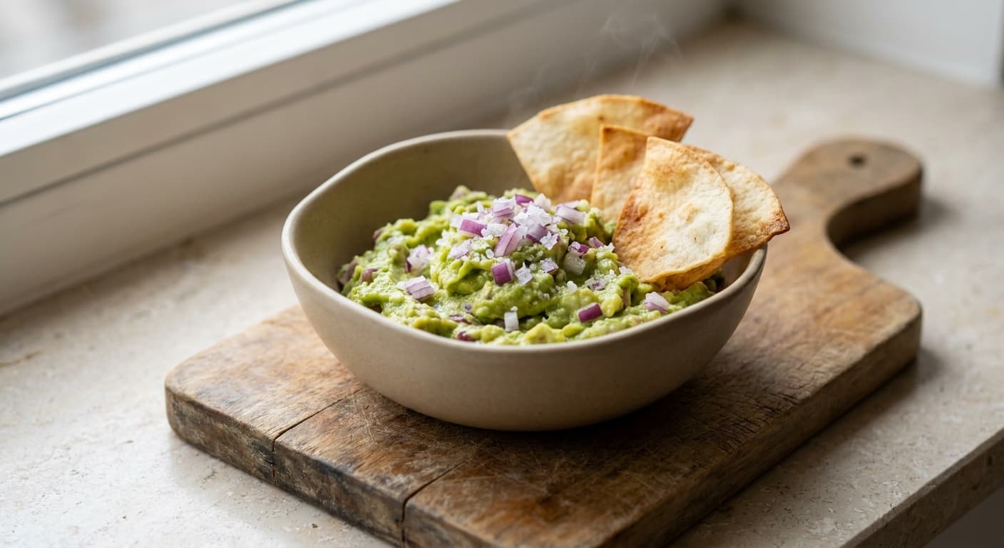 Express Guacamole with Baked Tortilla Chips