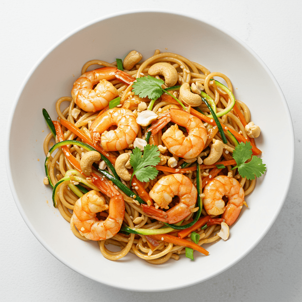 Firecracker Prawn Cashew Noodles