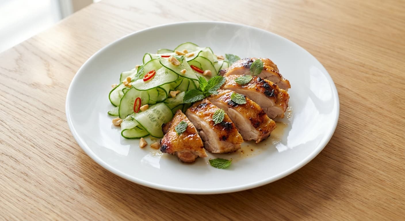 Gai Yang with Cucumber Salad