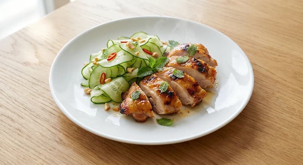 Gai Yang with Cucumber Salad