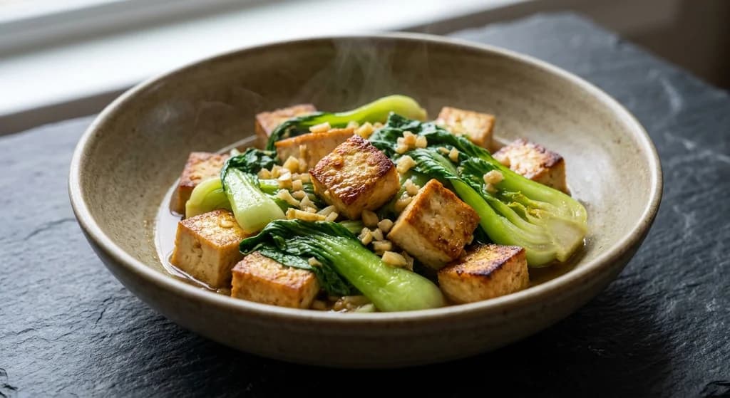 Garlic Ginger Tofu with Bok Choy
