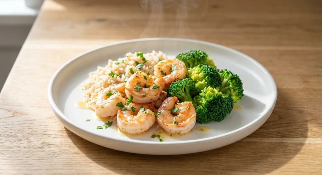 Garlic Lemon Shrimp with Brown Rice