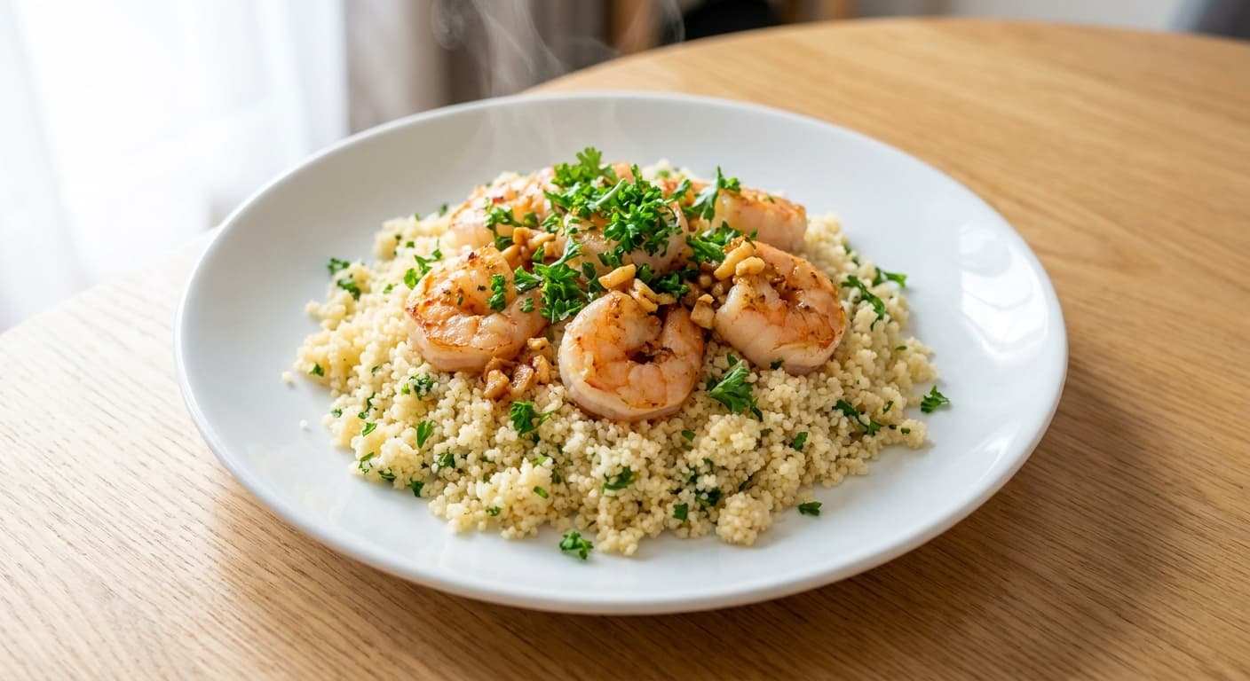 Garlic Prawns with Couscous