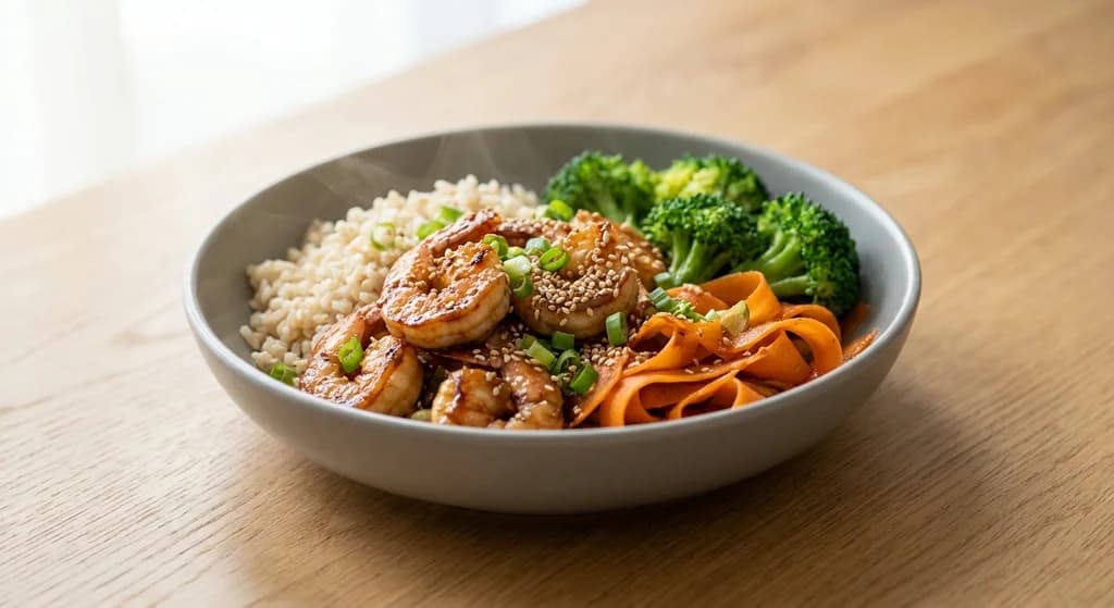 Garlic Soy Prawn Bowl with Sesame