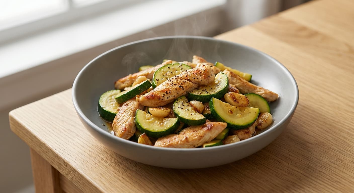 Garlic Zucchini and Chicken Stir-Fry
