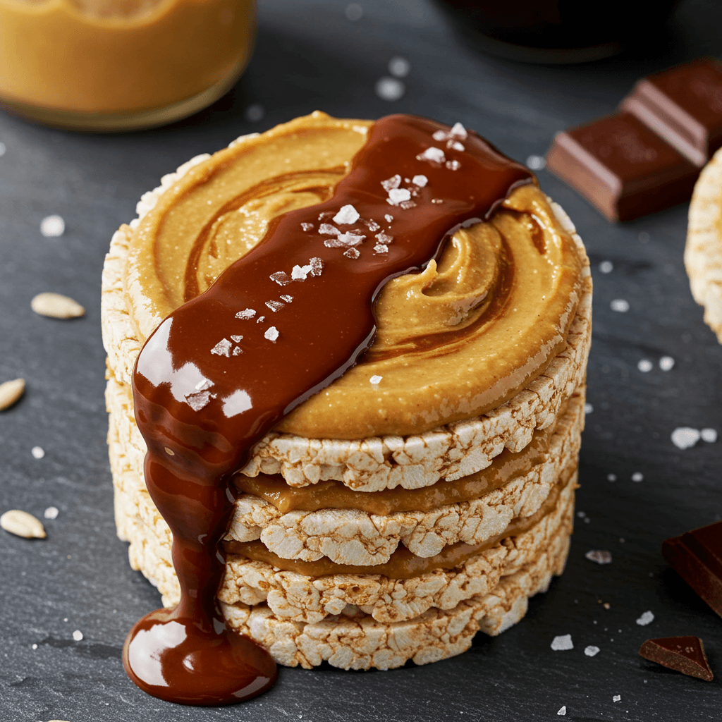 Gooey Choc-Caramel Rice Cake Stacks