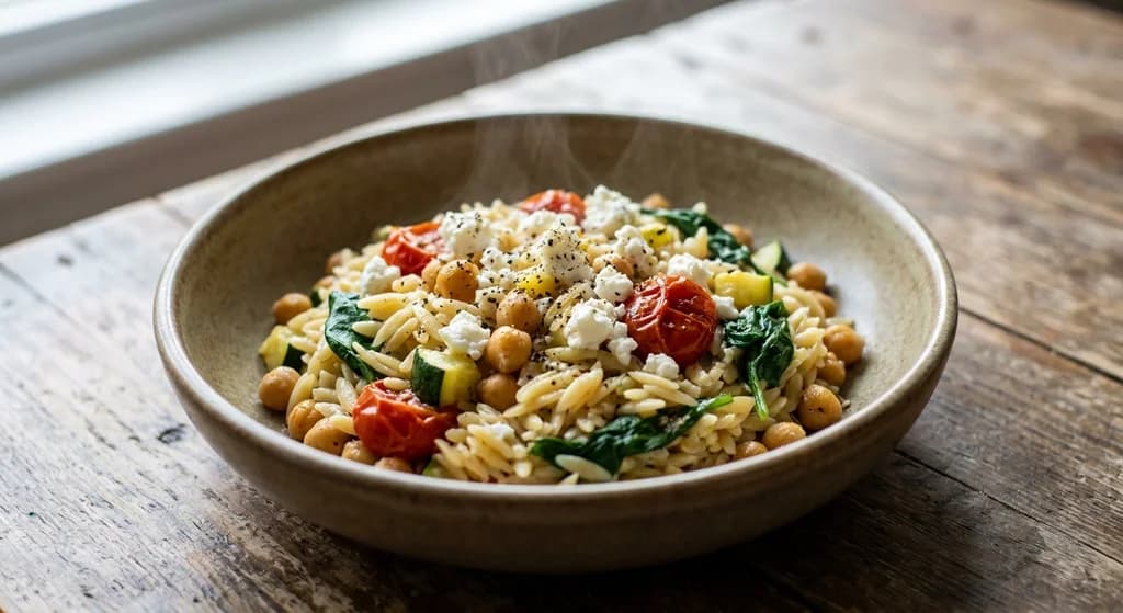 Greek Lemon, Chickpea & Feta Risoni