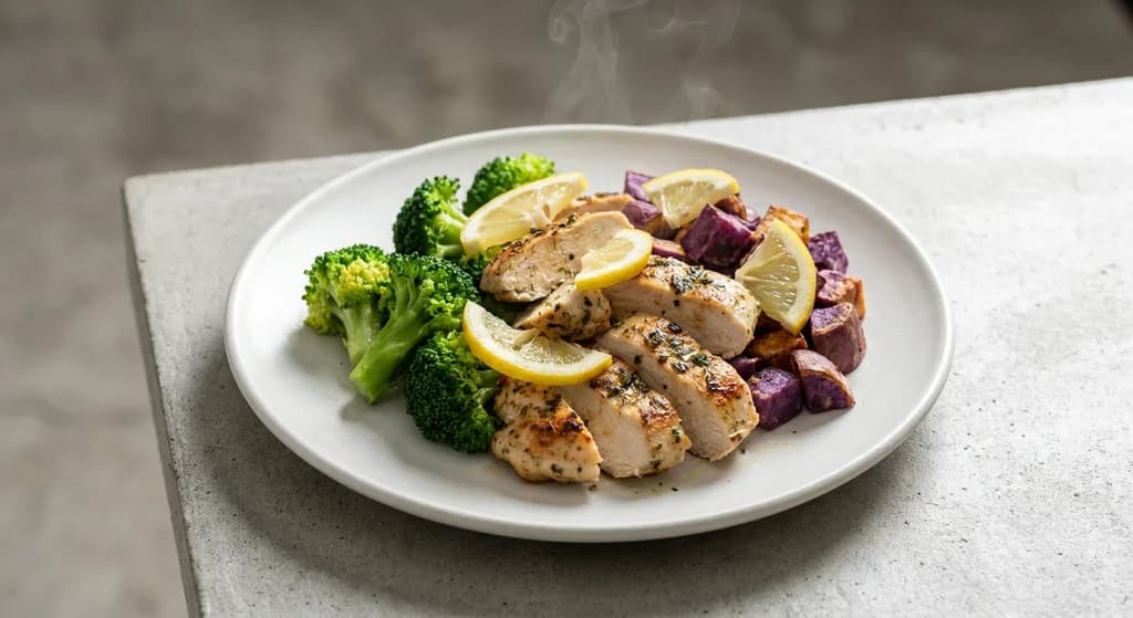 Grilled Chicken with Broccoli & Sweet Potato