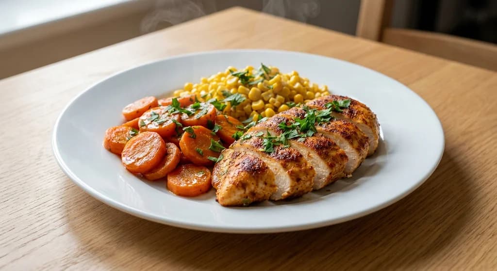 Grilled Chicken with Corn and Carrots