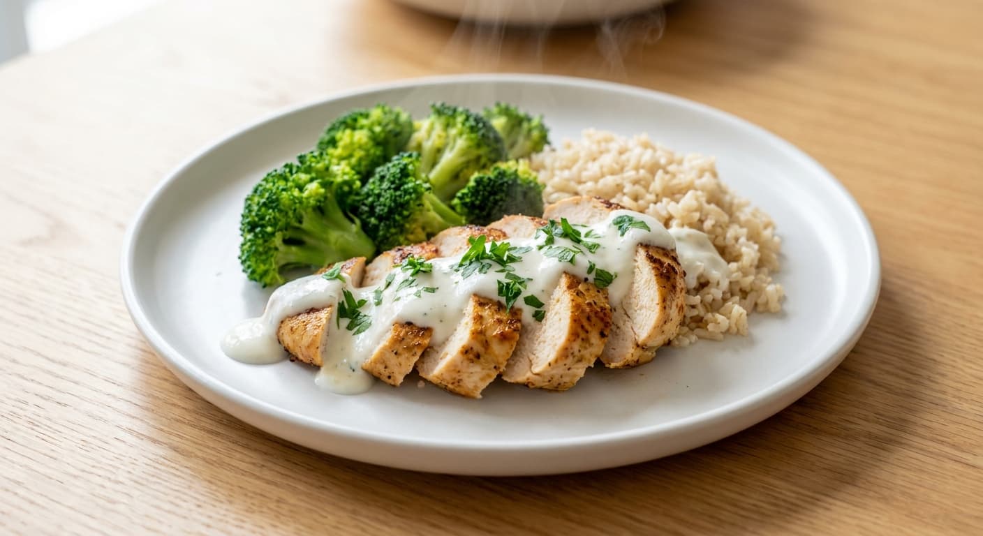 Grilled Chicken with Creamy Yogurt and Lemon Sauce