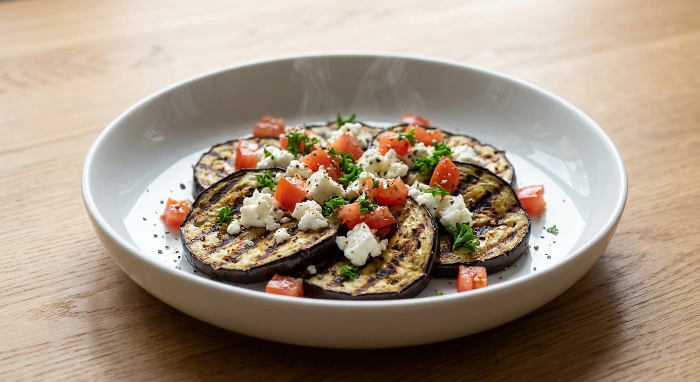 Grilled Eggplant with Tomato and Feta