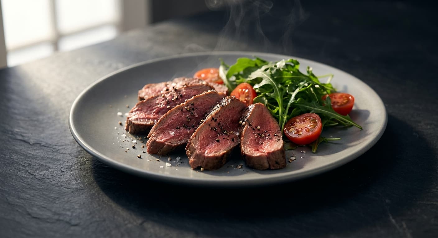 Grilled Kangaroo Fillet with Rocket Salad