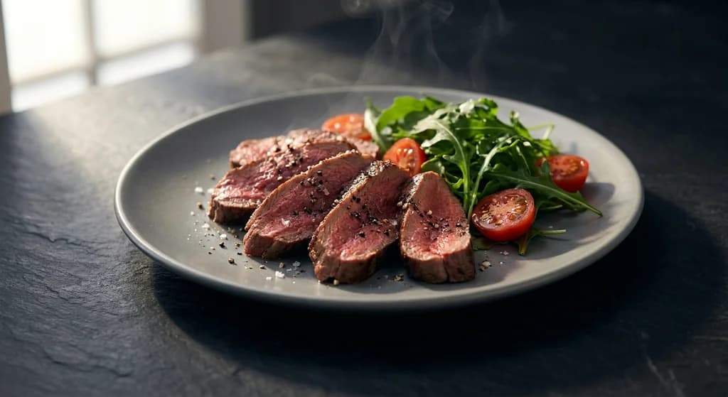 Grilled Kangaroo Fillet with Rocket Salad