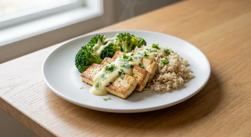 Grilled Tofu with Lemon Yogurt Sauce