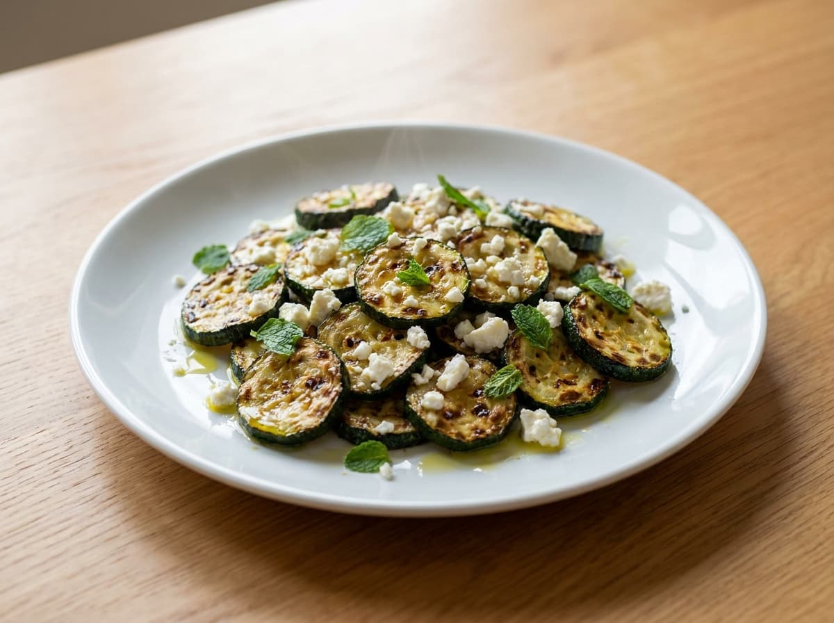 Grilled Zucchini with Feta and Mint