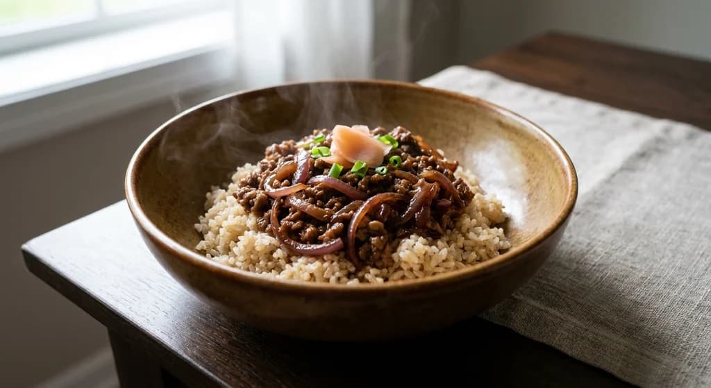 Gyudon (Light Japanese Beef Rice Bowl)