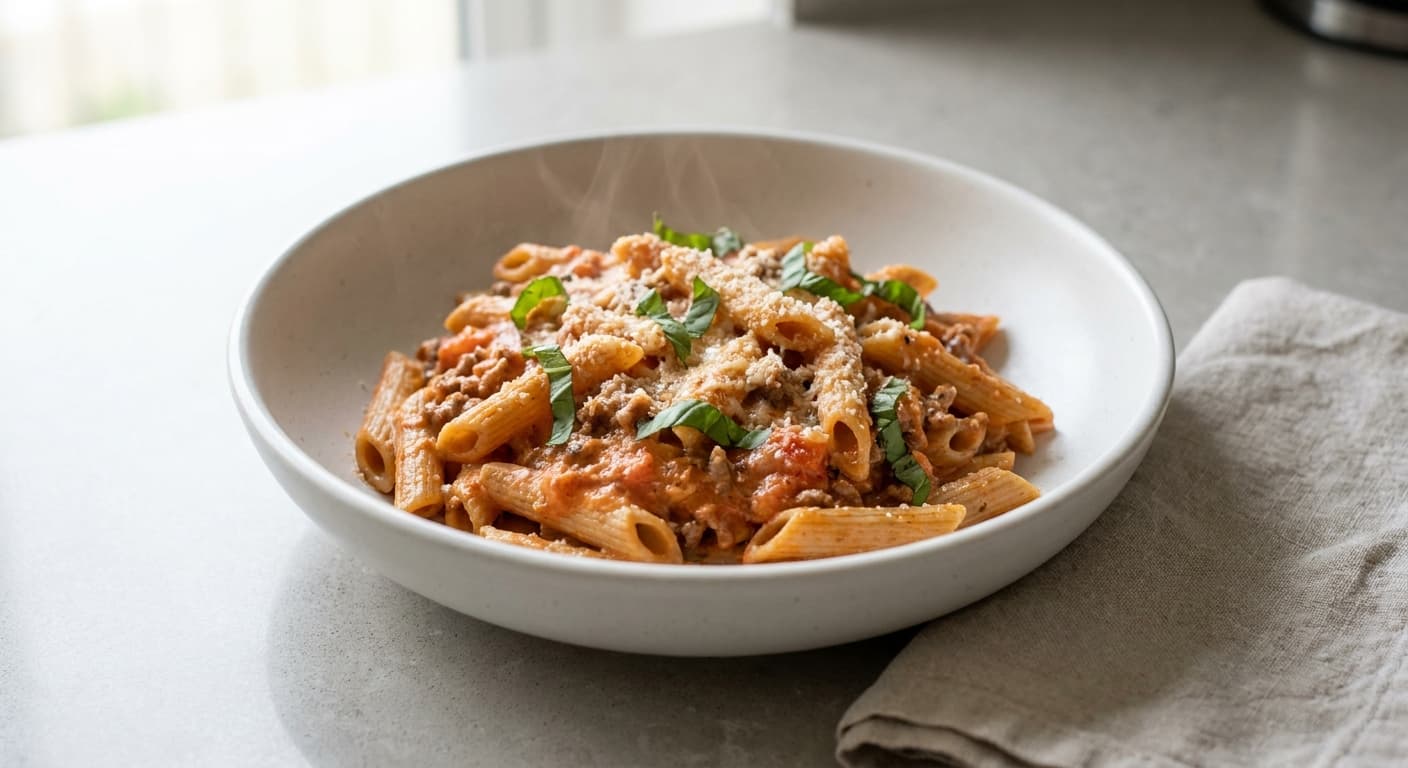 Healthy Wholemeal Penne with Rosé Sauce