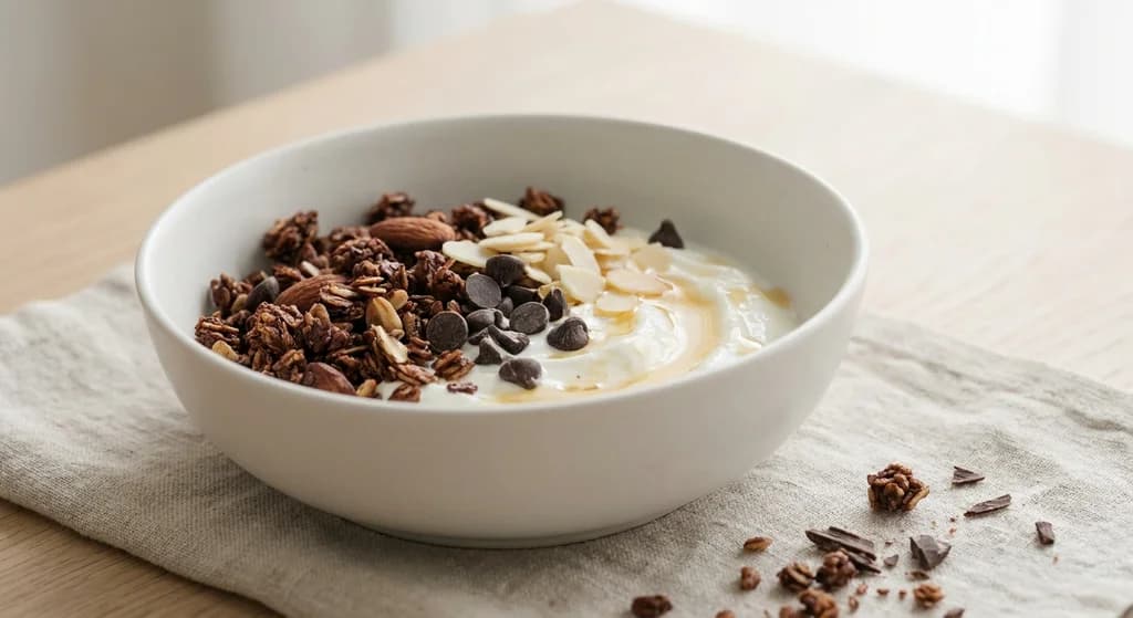 Homemade Dark Chocolate Granola & Yogurt