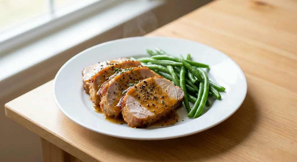 Honey Mustard Pork Loin with Green Beans