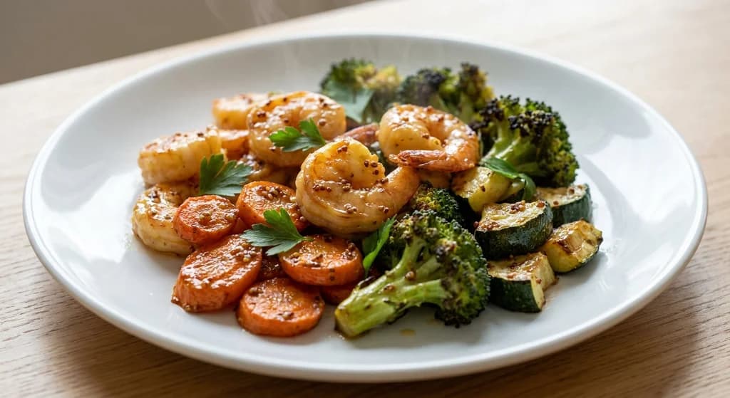 Honey Mustard Shrimp with Roasted Vegetables