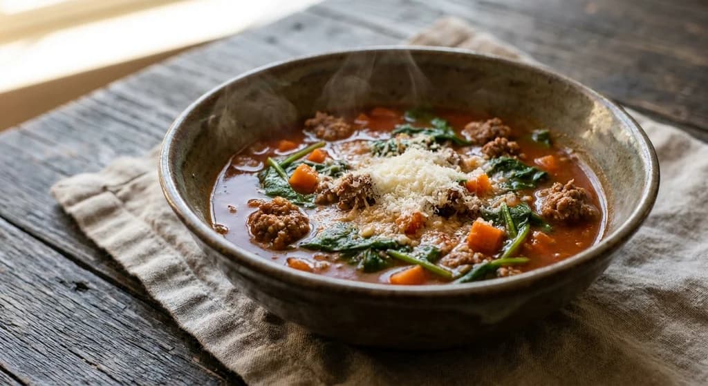 Italian Beef & Spinach Soup