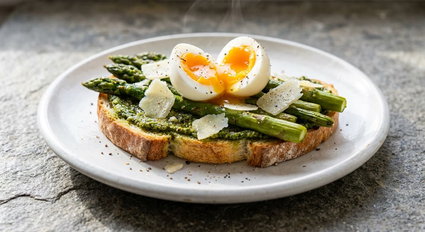 Italian Crostone with Egg and Pesto