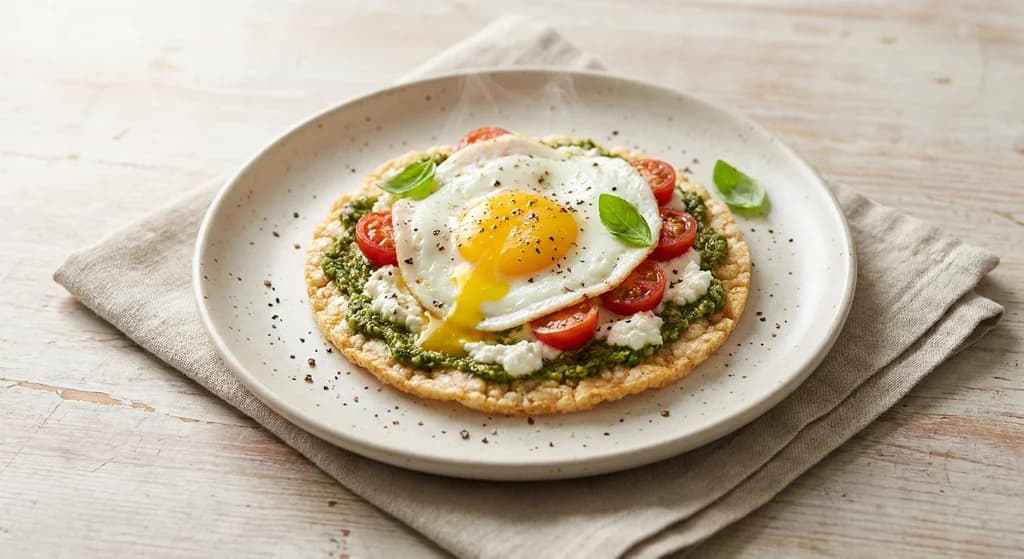 Italian Egg & Pesto Rice Cake
