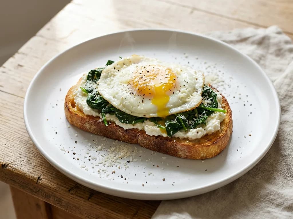 Italian Egg & Spinach Crostini