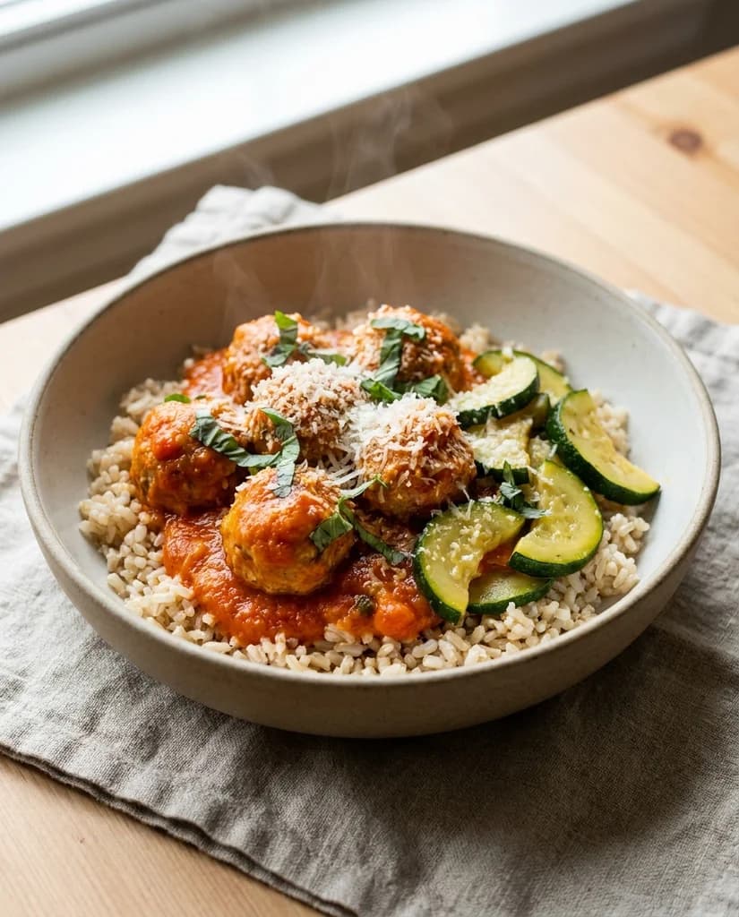 Italian Orange Turkey Meatball Bowl