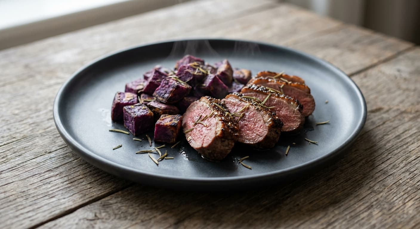 Kangaroo with Roasted Sweet Potato