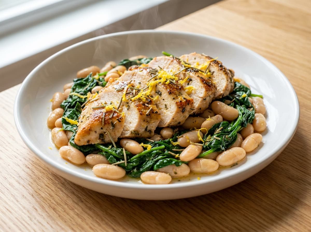 Lemon Garlic Chicken with White Beans