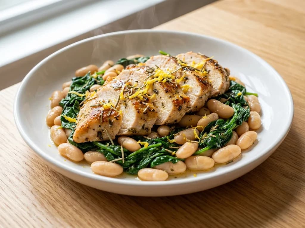 Lemon Garlic Chicken with White Beans
