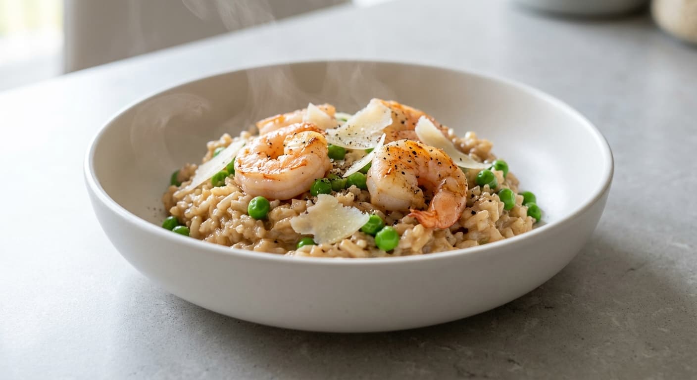 Lemon Shrimp Risotto with Peas