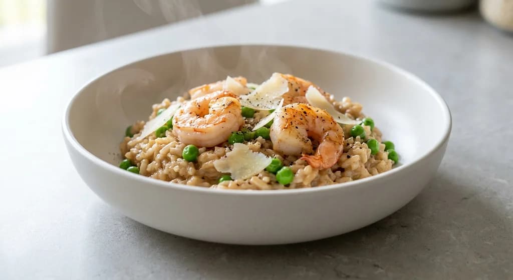 Lemon Shrimp Risotto with Peas